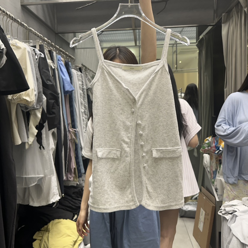 UOOV東大門㊣直郵女士新款人氣推薦時尚25春夏休閑吊帶背心UOOV吊帶/背心