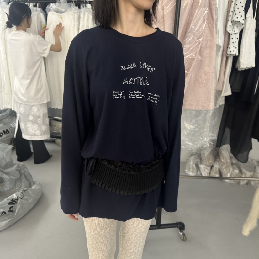 DOUBLE STANDARD/LE SMOKING/MAISONSTAFF東大門㊣直郵女裝新款熱賣長袖T恤MAISONSTAFF長袖T恤圖色2
