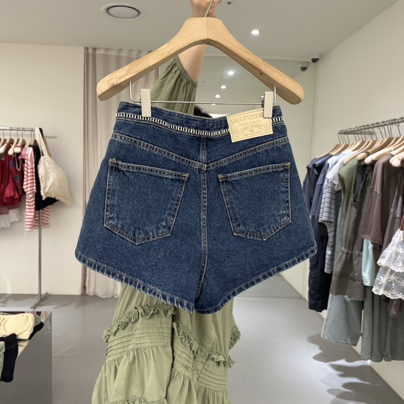VAULT東大門㊣實拍女裝新款職業25春夏人氣時尚休閑短褲刺繡VAULT短褲