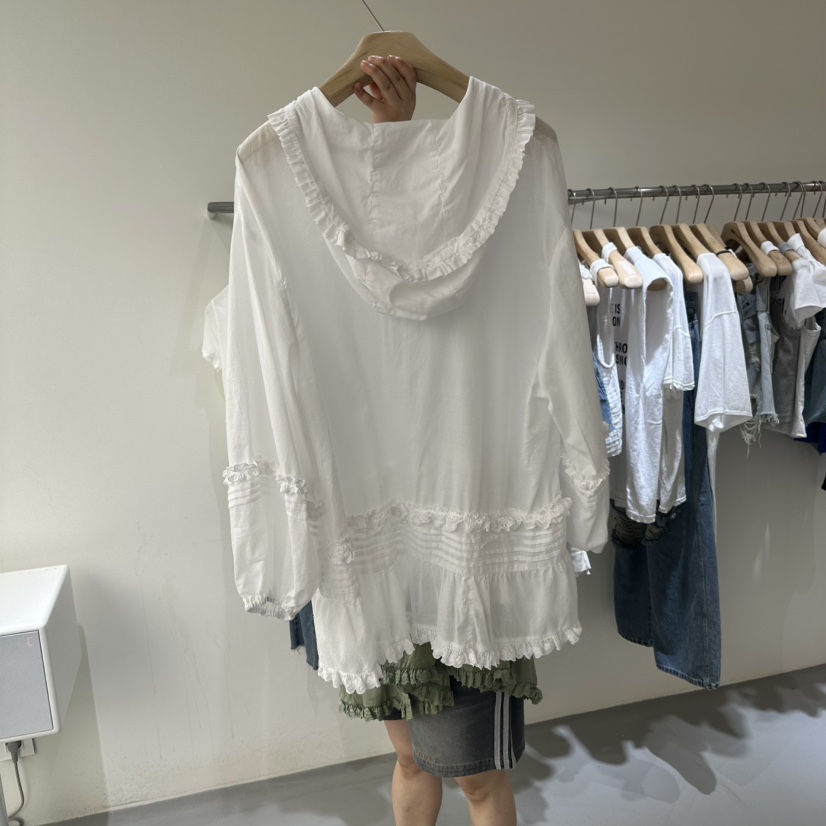 VAULT東大門㊣實拍女裝新品真品職業熱賣推薦襯衫蕾絲衫兜帽VAULT襯衫/蕾絲衫