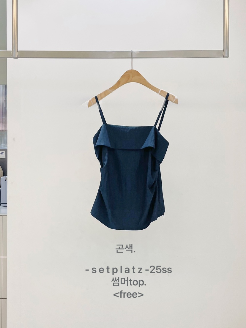 SETPLATZ韓國直郵㊣女裝新品熱賣時尚25春夏人氣真品吊帶背心PLATZCLASSIC吊帶/背心圖色2