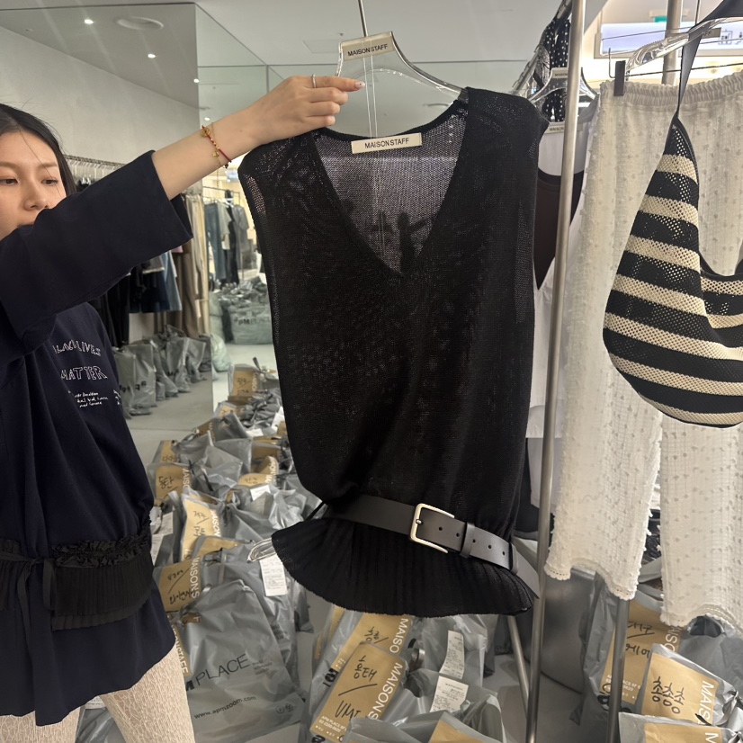 DOUBLE STANDARD/LE SMOKING/MAISONSTAFF東大門㊣直郵女裝新品時尚吊帶背心MAISONSTAFF吊帶/背心圖色2