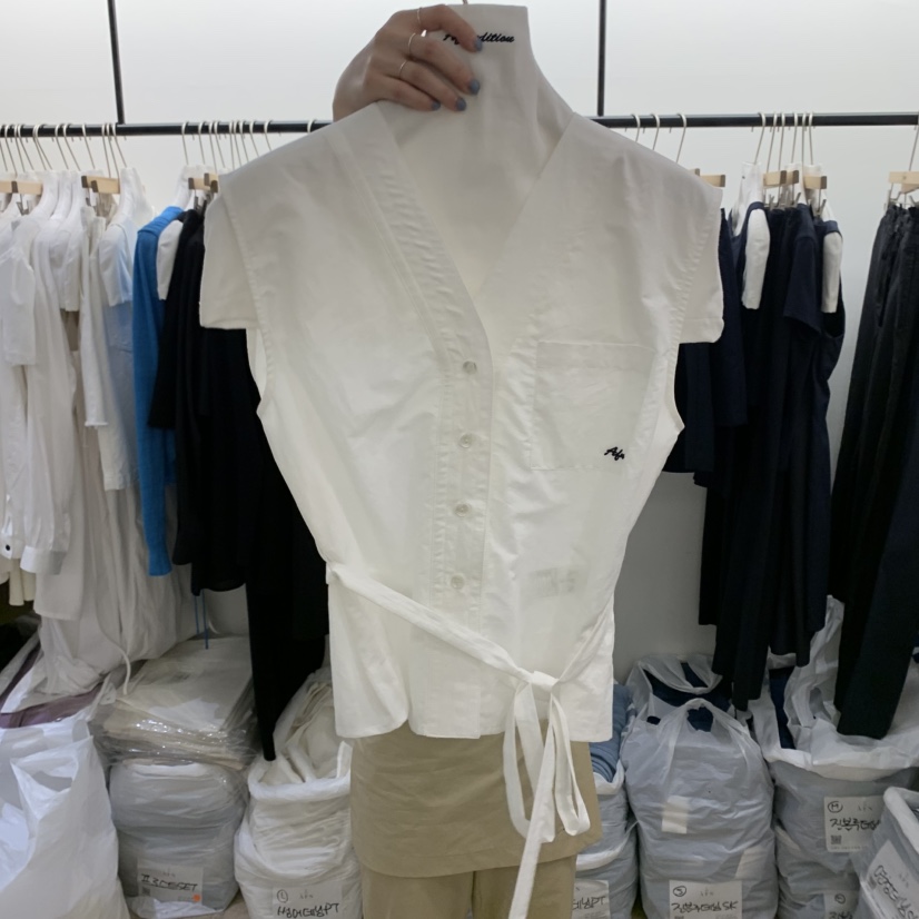 A Flan東大門㊣代購女裝新品時尚熱賣25春夏馬甲含腰繩腰帶AFN/A Flan馬甲