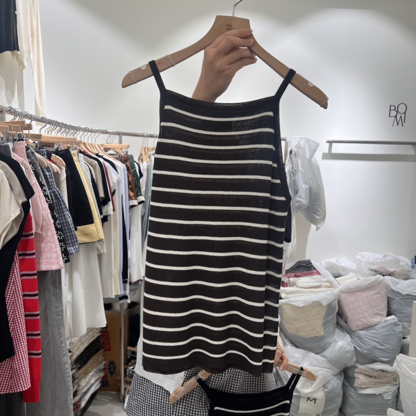 BY BOMI東大門㊣代購女裝新款25春夏休閑職業熱賣吊帶背心BY BOMI吊帶/背心圖色2