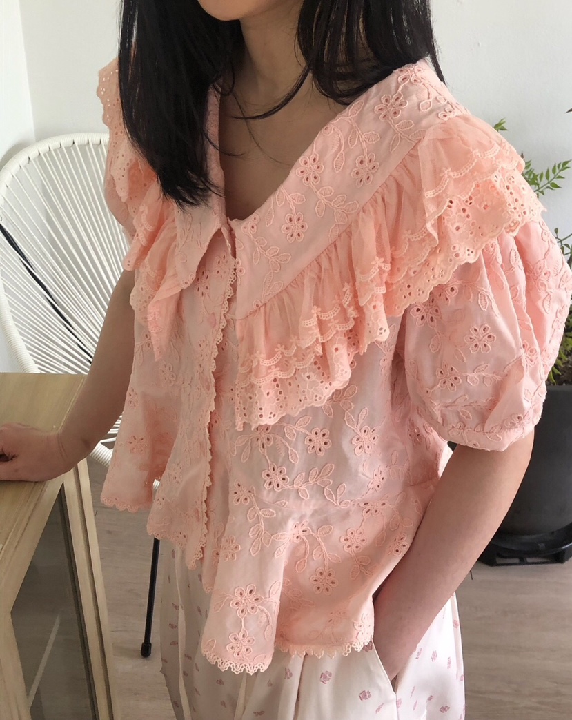 MELTED-P韓國直郵㊣女裝新品25春夏推薦休閑職業襯衫蕾絲衫MELTED-P襯衫/蕾絲衫