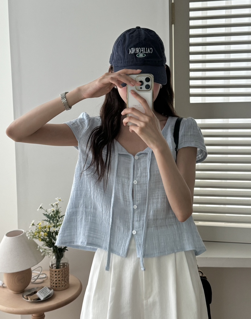 TIZZI韓國代購㊣女士新款推薦人氣25春夏熱賣休閑襯衫蕾絲衫TIZZI襯衫/蕾絲衫