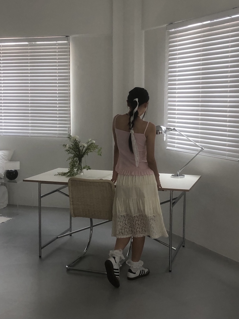 SUNDER MARKET東大門㊣代購女裝新品休閑半身裙中短裙褶皺絲綢SUNDER MARKET半身裙/中短裙