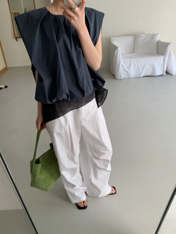 MARE韓國代購㊣女士新款人氣推薦職業休閑熱賣襯衫蕾絲衫褶皺MARE襯衫/蕾絲衫圖色2