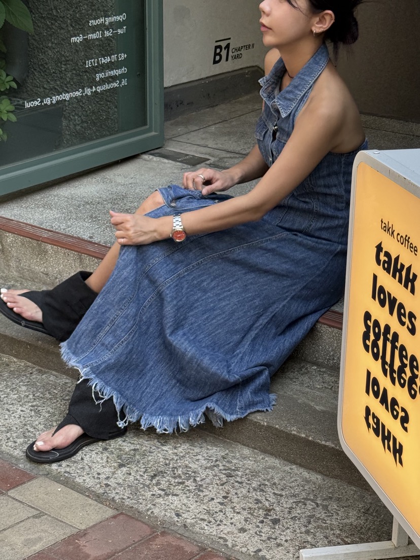 SUNDER MARKET東大門㊣實拍女士新品25春夏休閑職業連衣裙SUNDER MARKET連衣裙