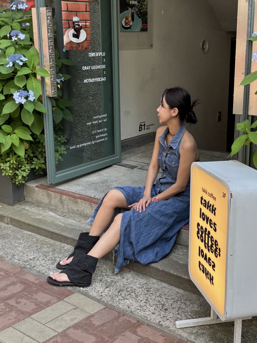 SUNDER MARKET東大門㊣實拍女士新品25春夏休閑職業連衣裙SUNDER MARKET連衣裙