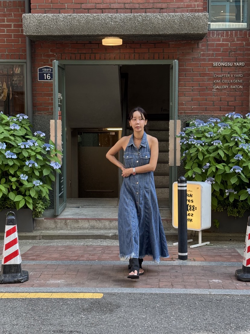 SUNDER MARKET東大門㊣實拍女士新品25春夏休閑職業連衣裙SUNDER MARKET連衣裙