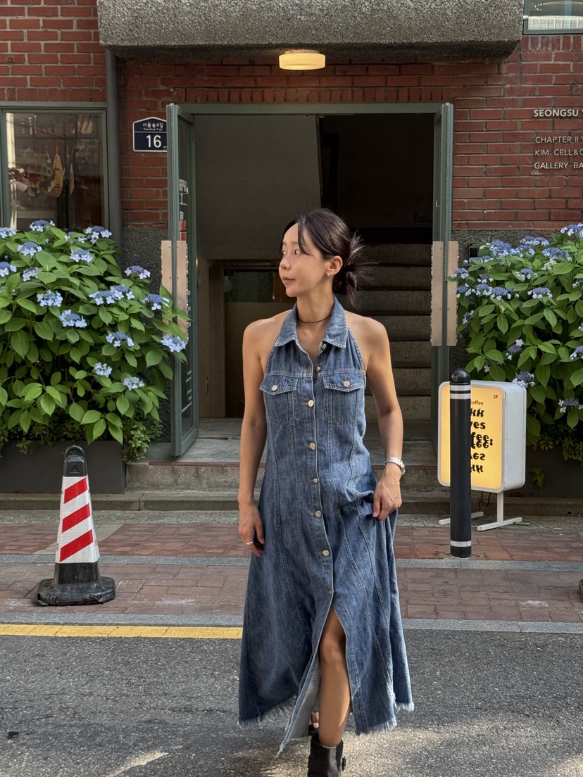 SUNDER MARKET東大門㊣實拍女士新品25春夏休閑職業連衣裙SUNDER MARKET連衣裙