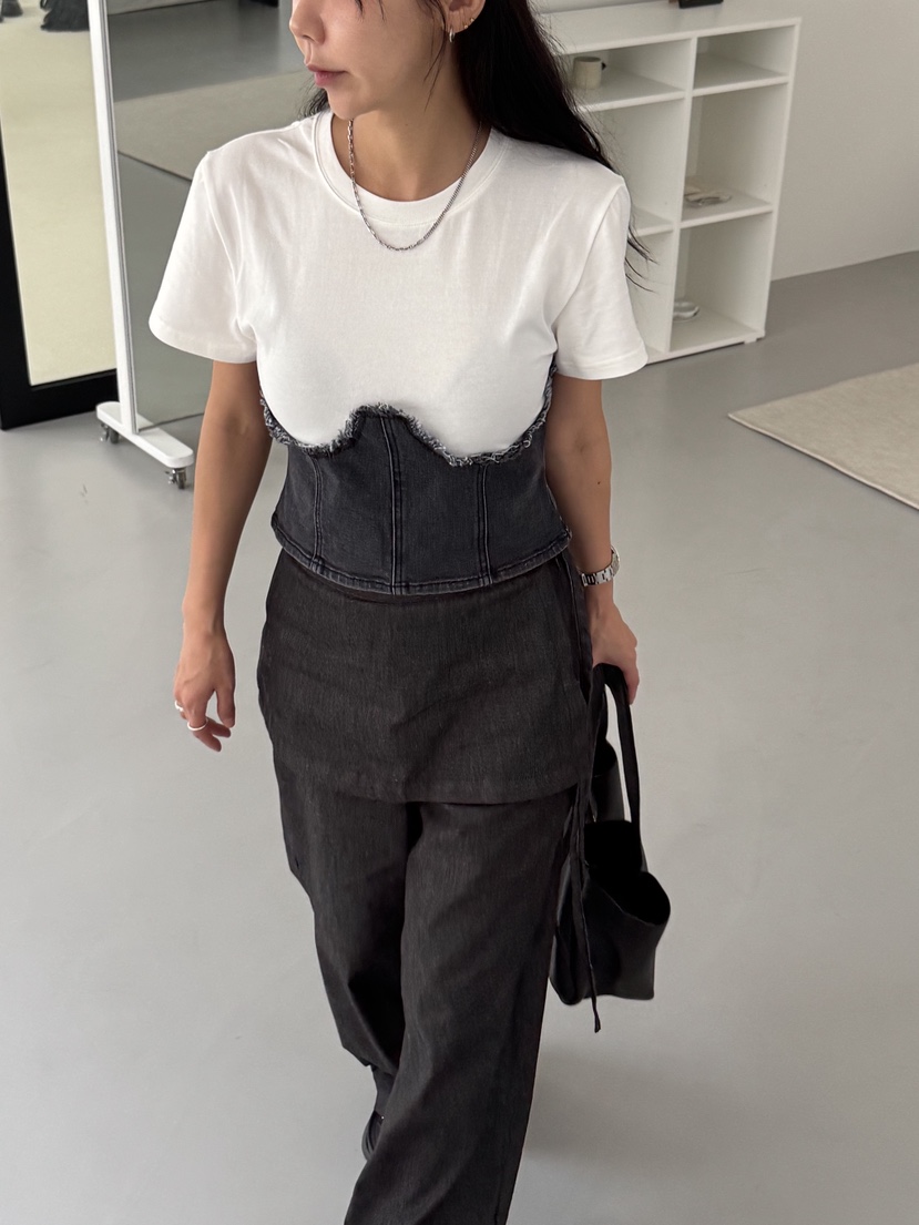 SUNDER MARKET韓國代購㊣女士新款25春夏推薦人氣休閑時尚T恤SUNDER MARKETT恤