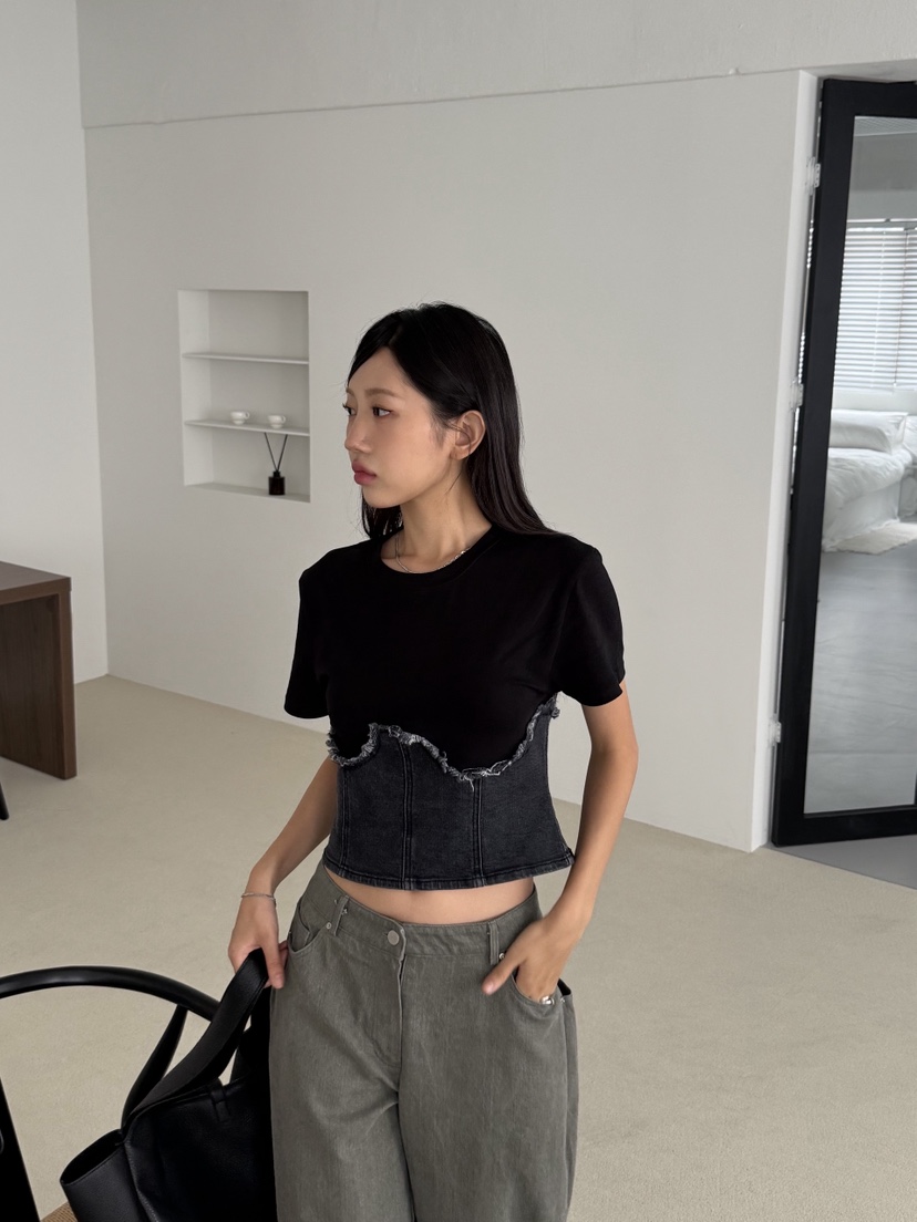 SUNDER MARKET韓國代購㊣女士新款25春夏推薦人氣休閑時尚T恤SUNDER MARKETT恤