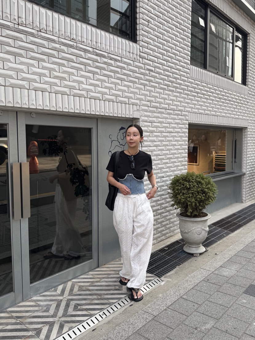 SUNDER MARKET韓國代購㊣女士新款25春夏推薦人氣休閑時尚T恤SUNDER MARKETT恤