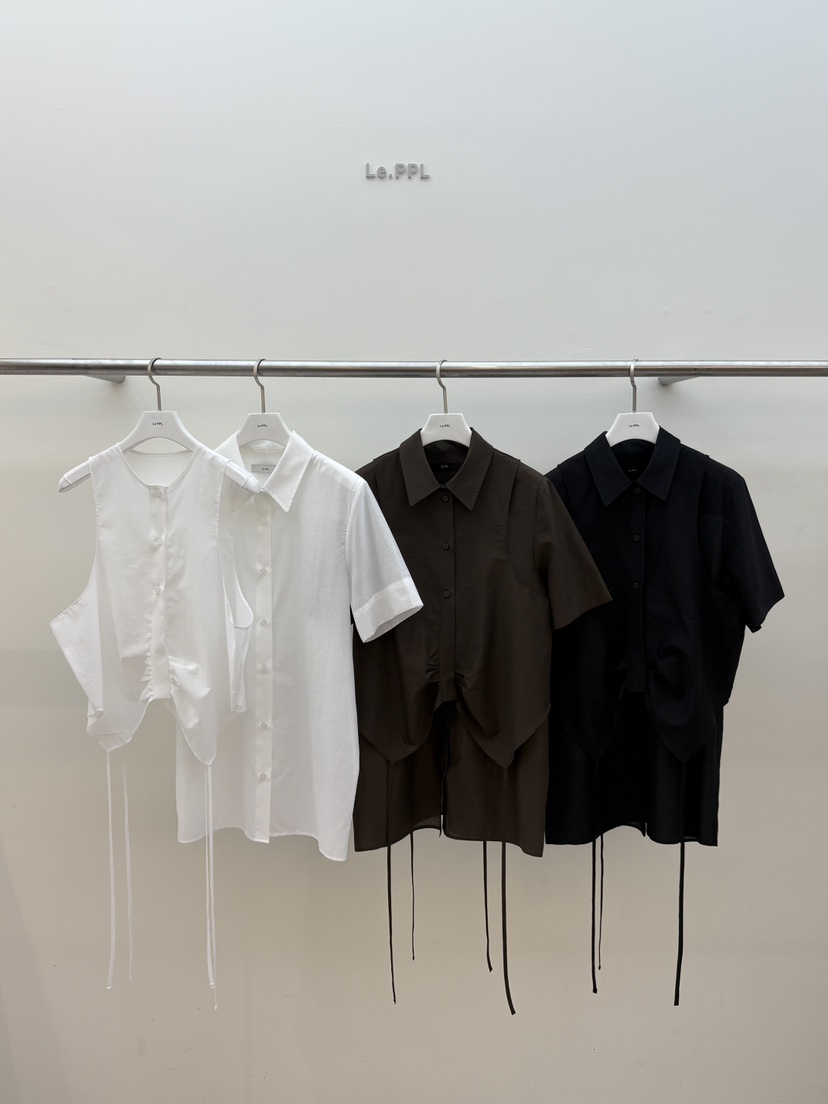 LE-PPL東大門㊣代購女裝新品時尚人氣休閑25春夏襯衫蕾絲衫LE-PPL襯衫/蕾絲衫