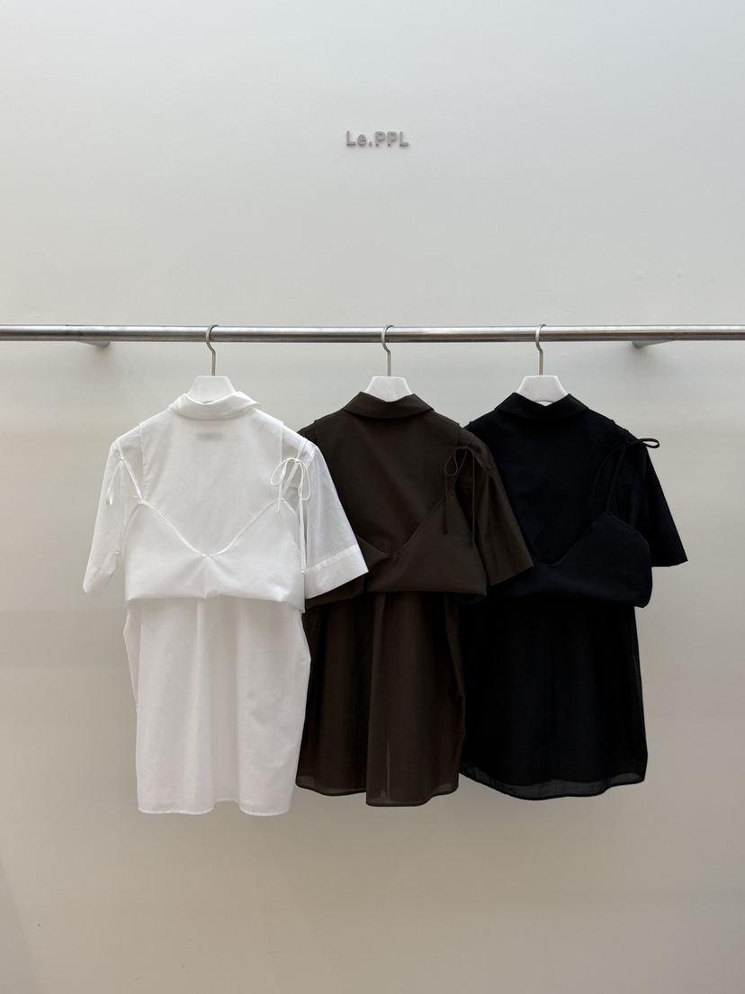 LE-PPL東大門㊣代購女裝新品時尚人氣休閑25春夏襯衫蕾絲衫LE-PPL襯衫/蕾絲衫