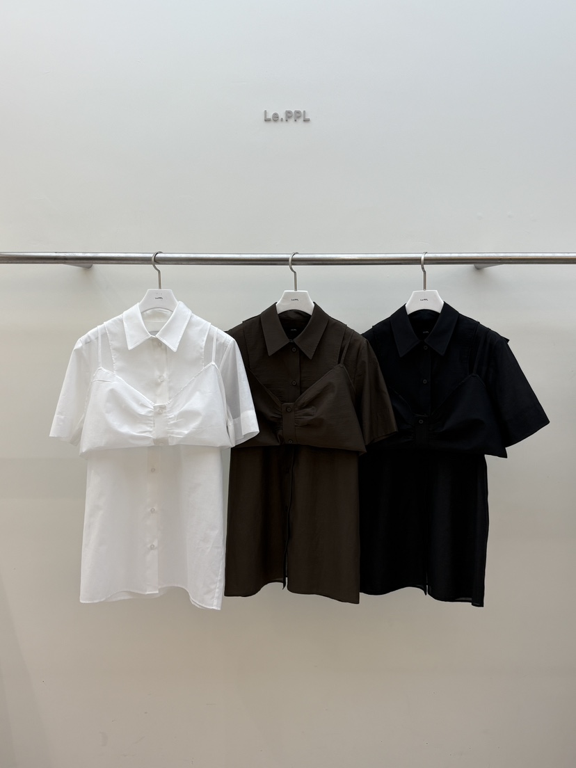 LE-PPL東大門㊣代購女裝新品時尚人氣休閑25春夏襯衫蕾絲衫LE-PPL襯衫/蕾絲衫