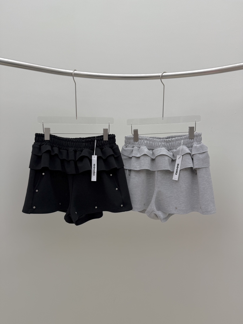 SEOLO東大門㊣代購女士新品熱賣職業人氣25春夏時尚短褲荷葉邊Seolo seoul短褲
