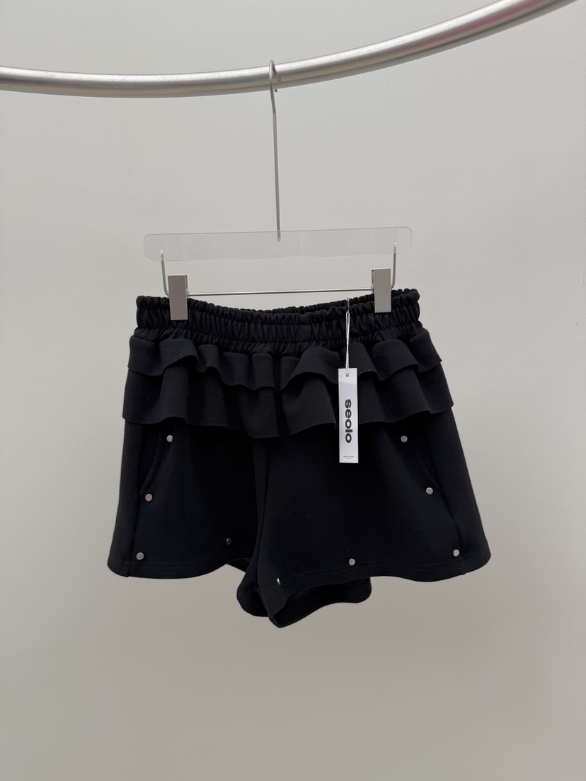 SEOLO東大門㊣代購女士新品熱賣職業人氣25春夏時尚短褲荷葉邊Seolo seoul短褲