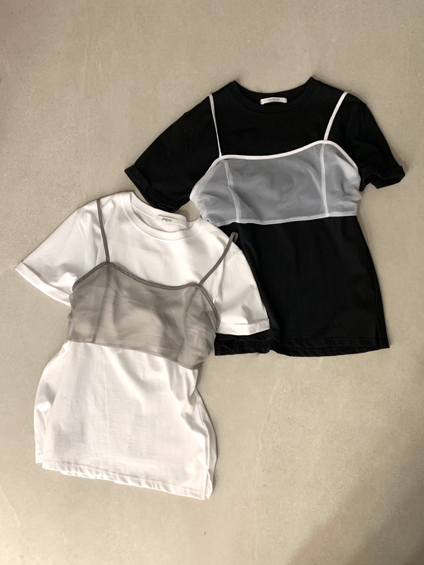 SPREAD東大門㊣代購女士新款25春夏休閑推薦吊帶背心網眼緊身SPREAD吊帶/背心