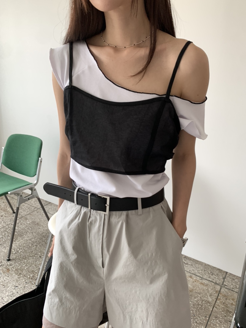 SPREAD東大門㊣代購女士新款25春夏休閑推薦吊帶背心網眼緊身SPREAD吊帶/背心