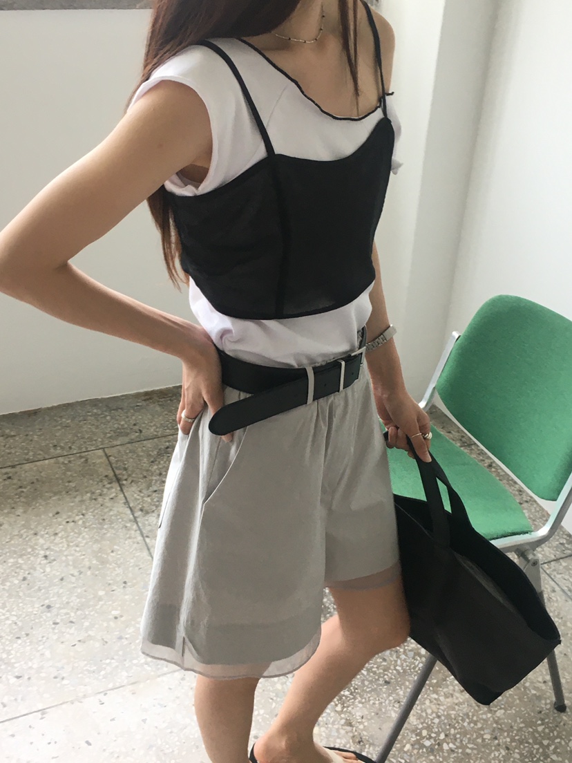 SPREAD東大門㊣代購女士新款25春夏休閑推薦吊帶背心網眼緊身SPREAD吊帶/背心