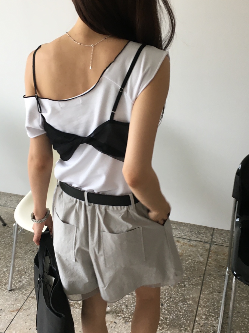 SPREAD東大門㊣代購女士新款25春夏休閑推薦吊帶背心網眼緊身SPREAD吊帶/背心