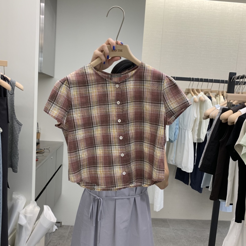 AND THE韓國代購㊣女裝新款熱賣真品休閑時尚25春夏襯衫蕾絲衫AND THE襯衫/蕾絲衫圖色2