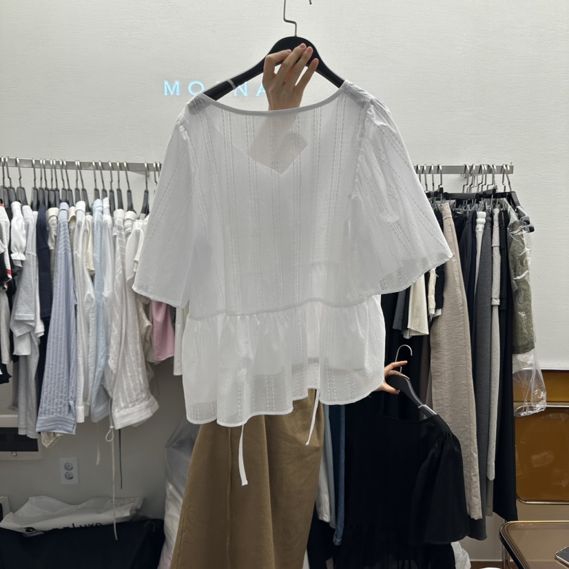 MOANA東大門㊣代購女士新品人氣25春夏真品推薦時尚襯衫蕾絲衫MOANA襯衫/蕾絲衫