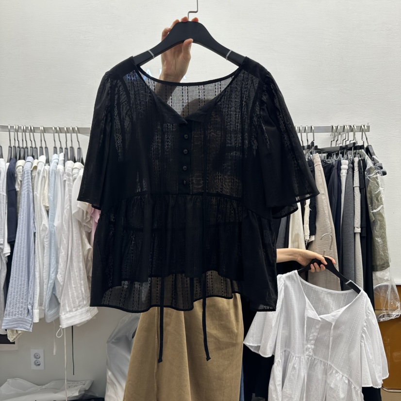 MOANA東大門㊣代購女士新品人氣25春夏真品推薦時尚襯衫蕾絲衫MOANA襯衫/蕾絲衫圖色2