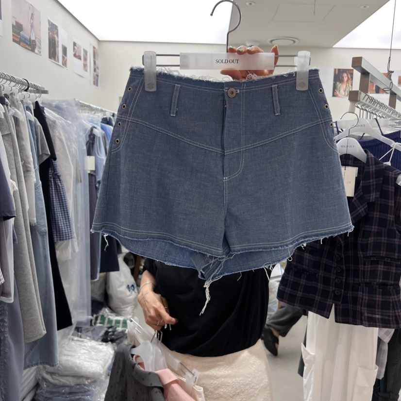 SOLD OUT東大門㊣直郵女士新品時尚休閑25春夏短褲水洗牛仔布SOLD OUT短褲