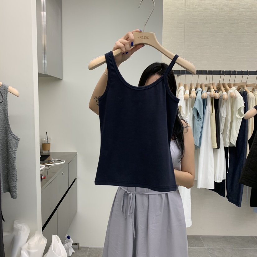 AND THE東大門㊣直郵女士新品職業熱賣時尚真品25春夏吊帶背心AND THE吊帶/背心圖色2