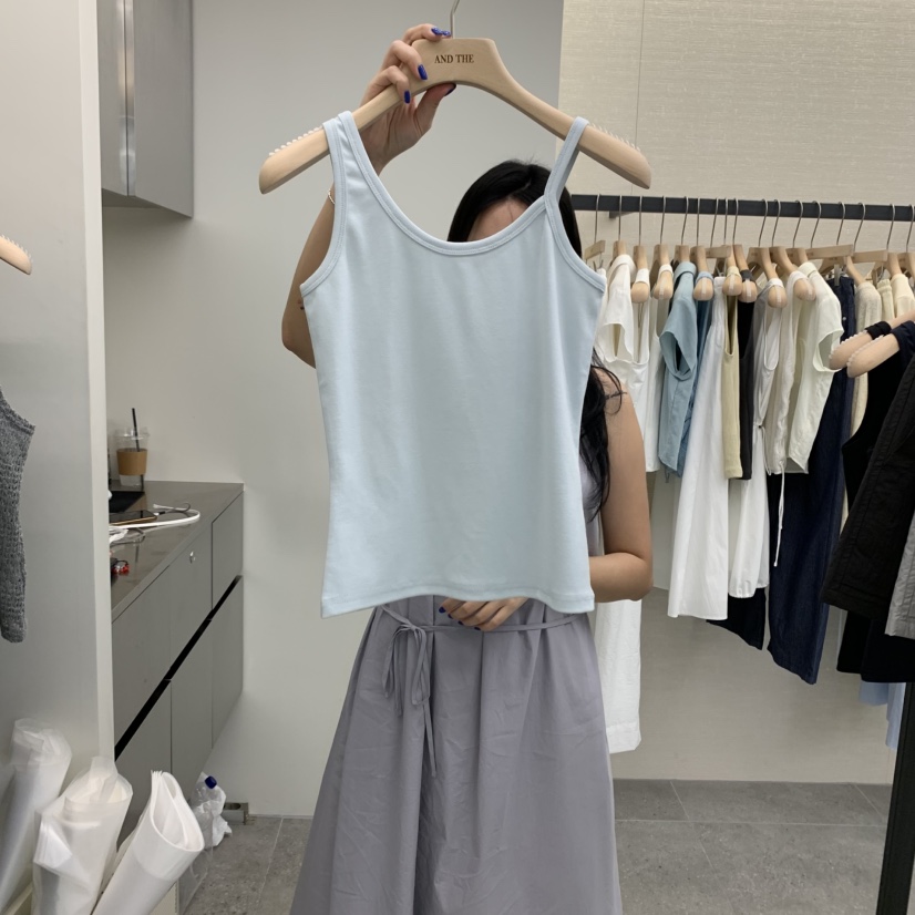 AND THE東大門㊣直郵女士新品職業熱賣時尚真品25春夏吊帶背心AND THE吊帶/背心圖色3