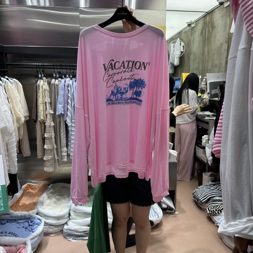 RUNWAY-런웨이東大門㊣直郵女士新品職業25春夏時尚長袖T恤RUNWAY長袖T恤圖色2