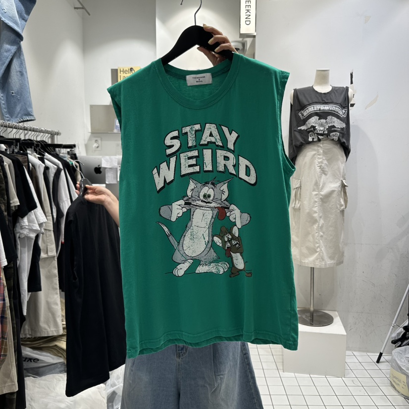 THE WEEKND東大門㊣代購女士新品推薦休閑時尚熱賣吊帶背心THE WEEKND吊帶/背心圖色2