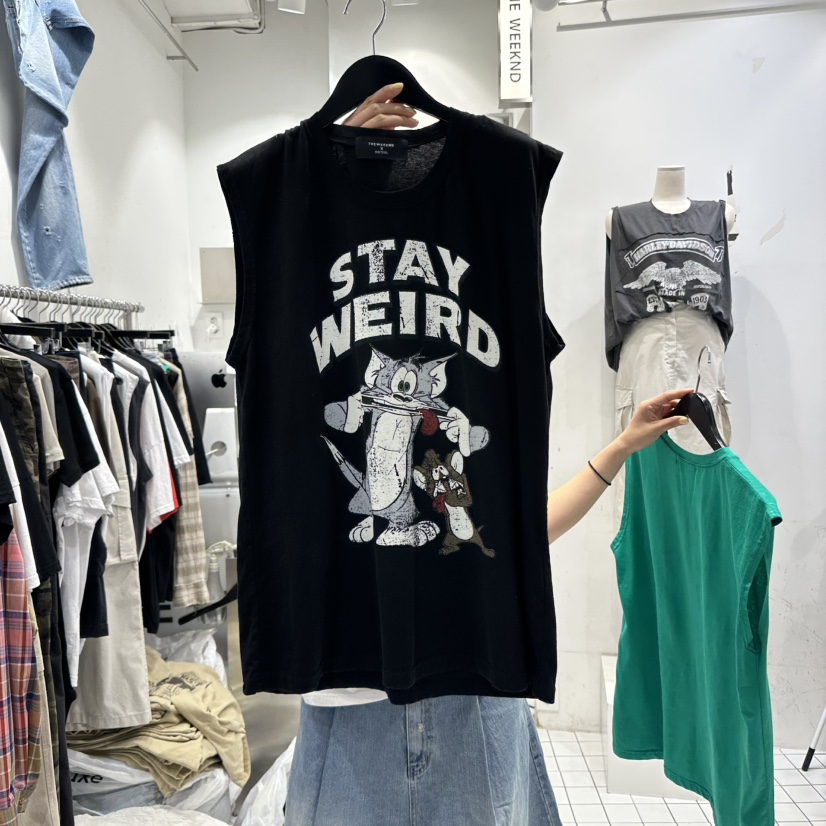 THE WEEKND東大門㊣代購女士新品推薦休閑時尚熱賣吊帶背心THE WEEKND吊帶/背心圖色3