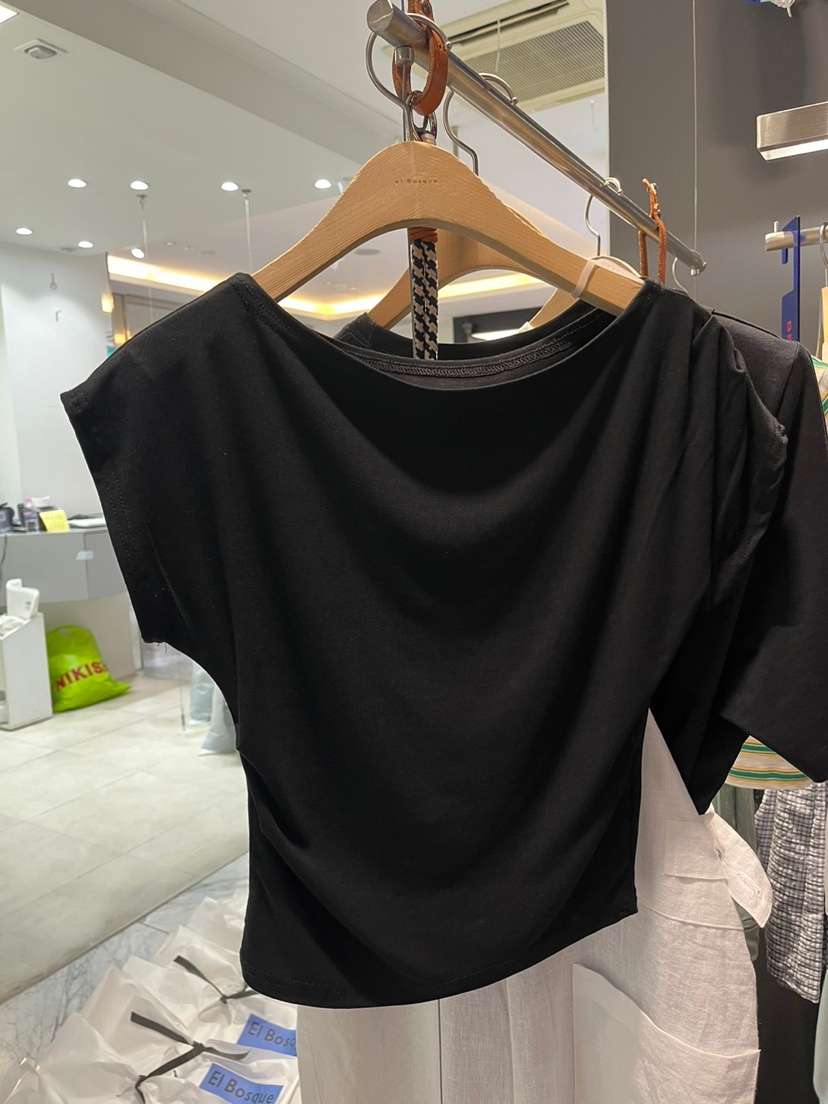 EL BOSQUE東大門㊣實拍女裝新品人氣熱賣25春夏休閑職業T恤EL BOSQUET恤圖色2