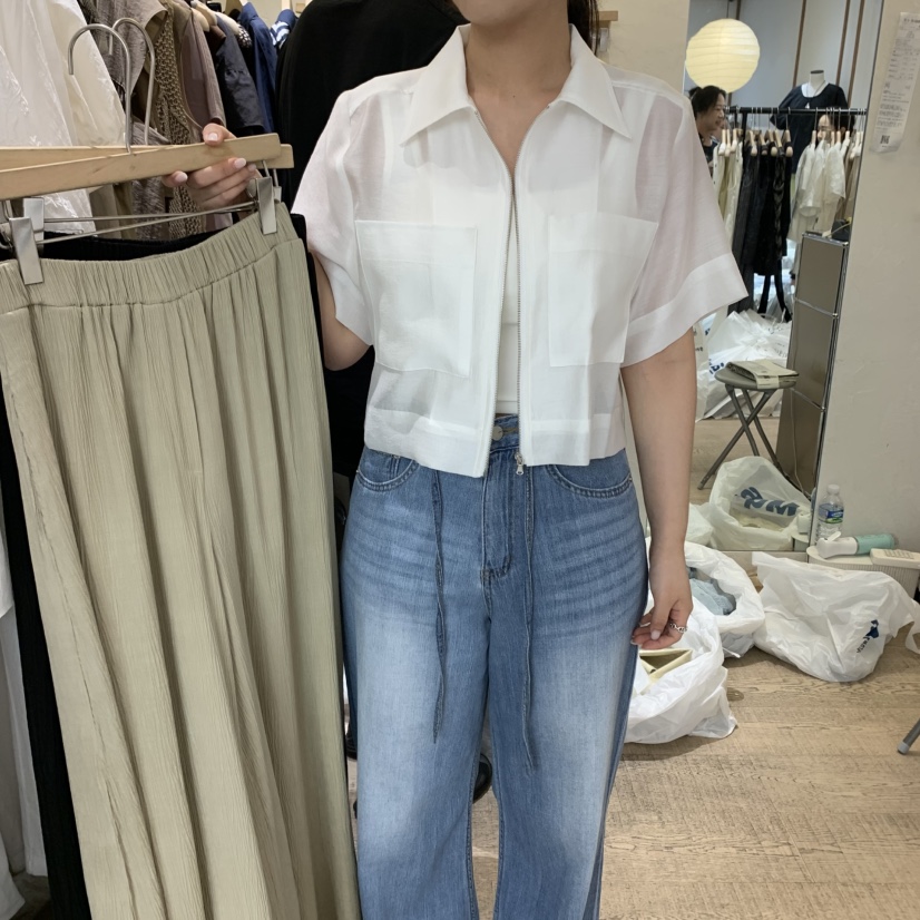W AND J韓國代購㊣女士新款25春夏休閑職業真品人氣熱賣夾克W AND J夾克