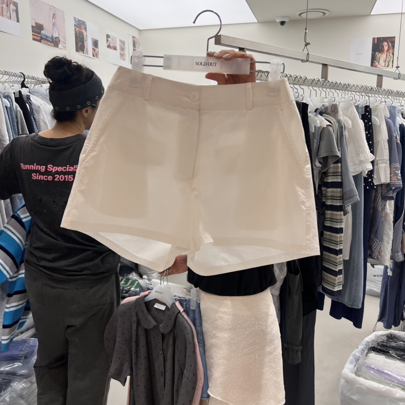 SOLD OUT東大門㊣實拍女裝新款時尚推薦25春夏職業短褲蕾絲SOLD OUT短褲圖色2
