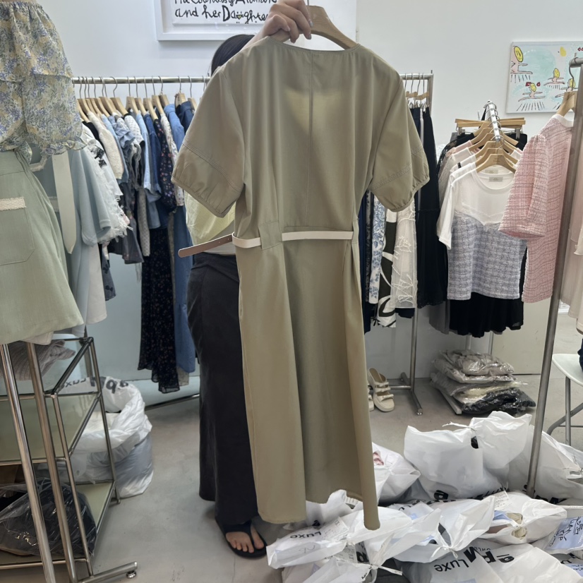 ABLESTUDIO東大門㊣直郵女裝新品熱賣人氣休閑連衣裙不含腰帶ABLE STUDIO連衣裙