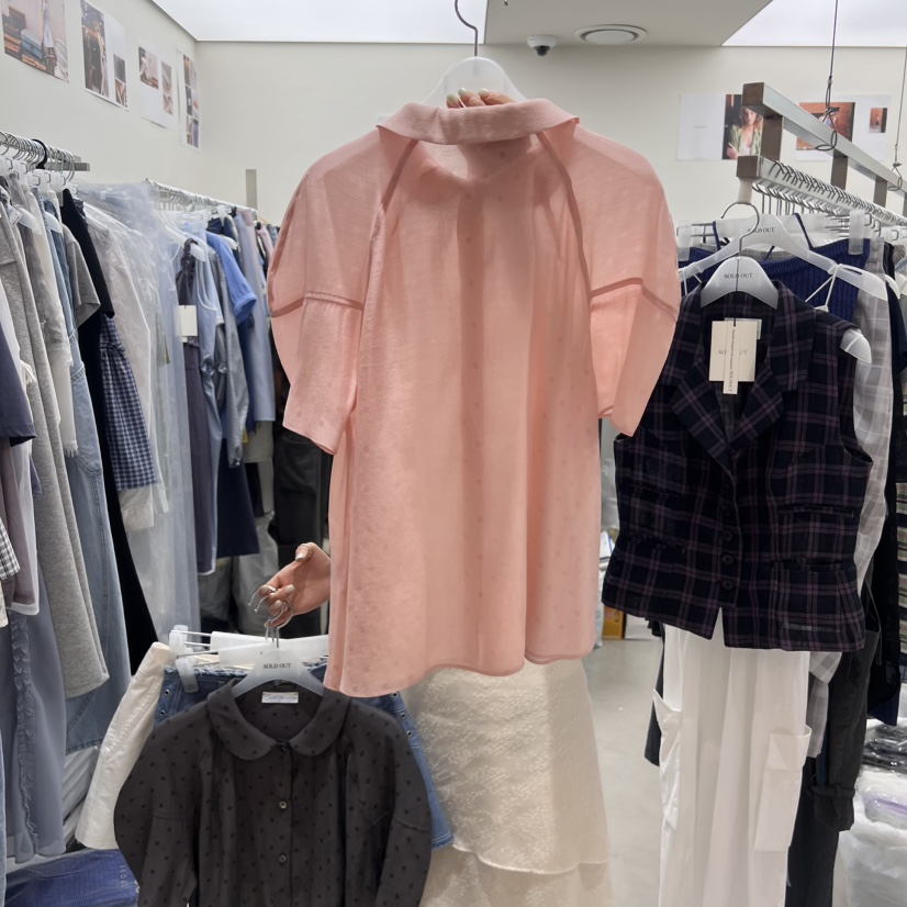 SOLD OUT韓國直郵㊣女士新品時尚人氣熱賣休閑職業襯衫蕾絲衫SOLD OUT襯衫/蕾絲衫
