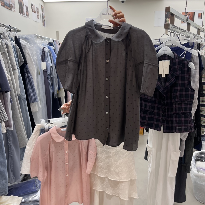 SOLD OUT韓國直郵㊣女士新品時尚人氣熱賣休閑職業襯衫蕾絲衫SOLD OUT襯衫/蕾絲衫圖色2