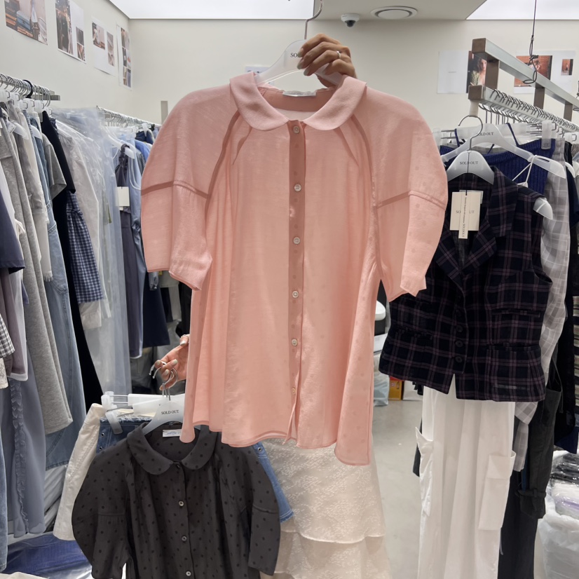 SOLD OUT韓國直郵㊣女士新品時尚人氣熱賣休閑職業襯衫蕾絲衫SOLD OUT襯衫/蕾絲衫圖色3