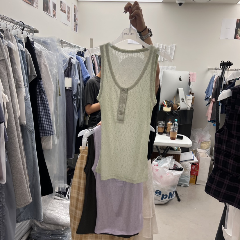 SOLD OUT韓國直郵㊣女士新款休閑真品推薦熱賣職業吊帶背心SOLD OUT吊帶/背心圖色3