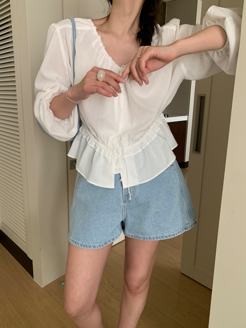 MELLOUNGE-멜라운지-T東大門㊣代購女裝新款職業襯衫蕾絲衫MELLOUNGE-T襯衫/蕾絲衫