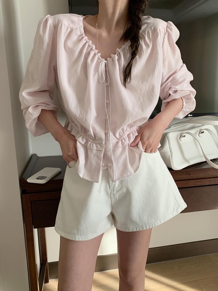 MELLOUNGE-멜라운지-T東大門㊣代購女裝新款職業襯衫蕾絲衫MELLOUNGE-T襯衫/蕾絲衫