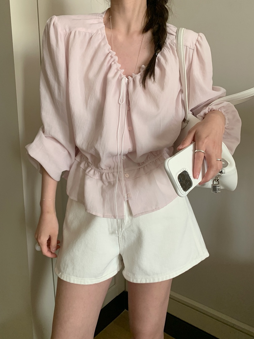 MELLOUNGE-멜라운지-T東大門㊣代購女裝新款職業襯衫蕾絲衫MELLOUNGE-T襯衫/蕾絲衫