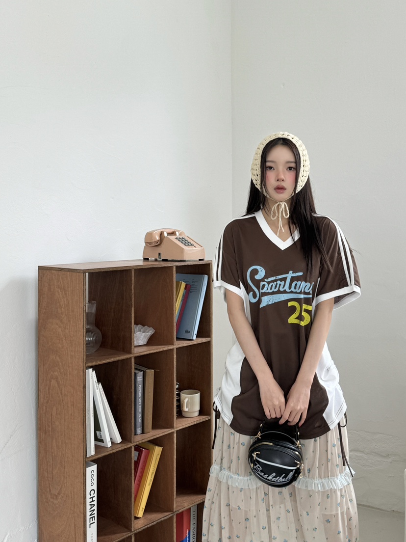 MAISONDEGLORY東大門㊣實拍女裝新品推薦休閑真品25春夏T恤網眼MAISON DE GLORYT恤