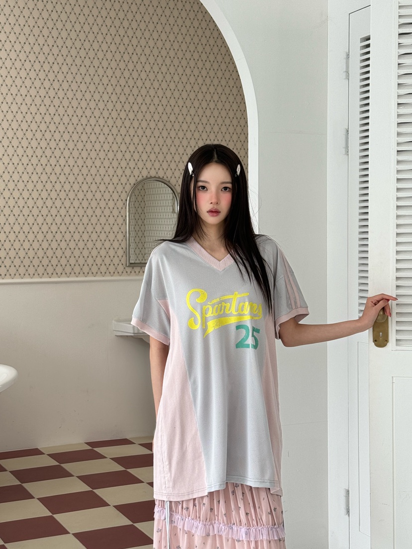 MAISONDEGLORY東大門㊣實拍女裝新品推薦休閑真品25春夏T恤網眼MAISON DE GLORYT恤